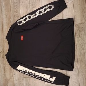 032c Black Freedom‎ Chain Link Cotton Sz Small Mens Long Sleeve T-Shirt